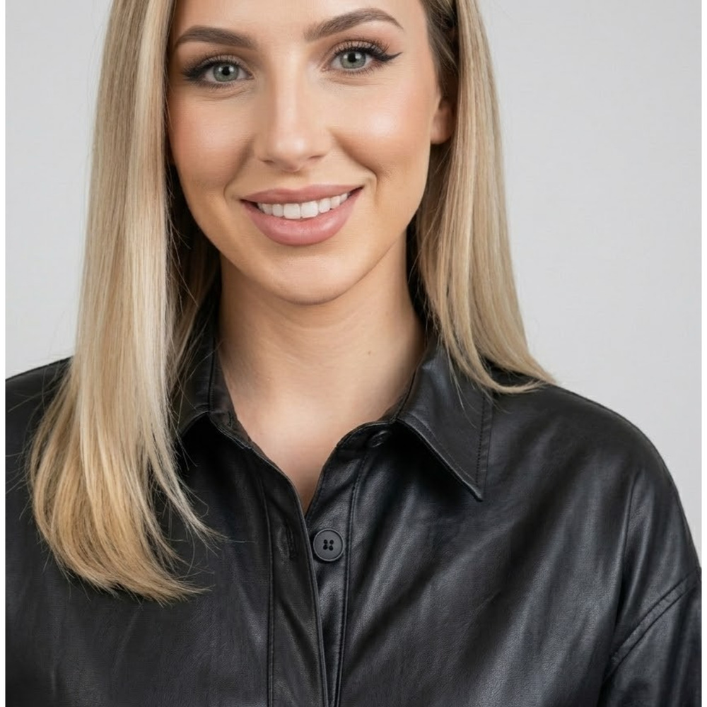 Thread & Supply Black Faux Leather Shacket Jacket Size L Boyfriend NWT - Picture 4 of 9